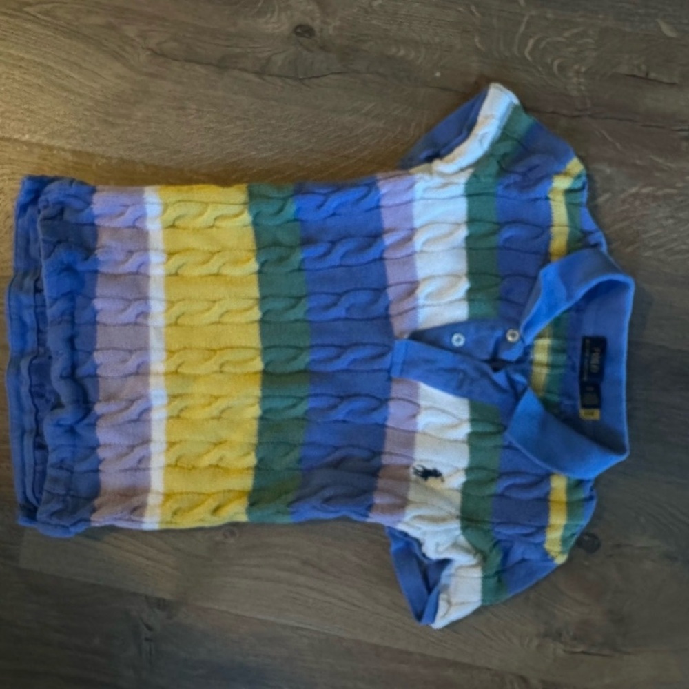 Polo by Ralph Lauren Striped Cable Knit Crop Top - Picture 4 of 4